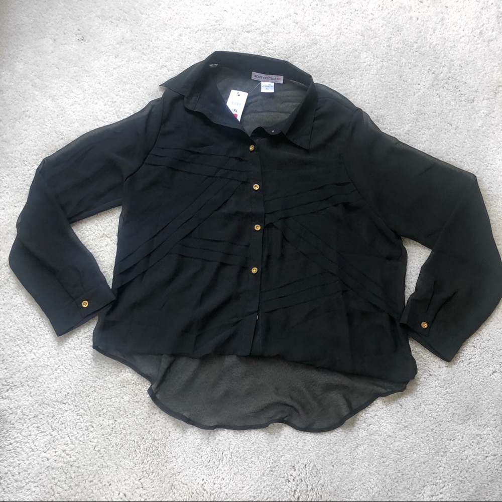 NWT Body Central Mesh Button Up Shirt